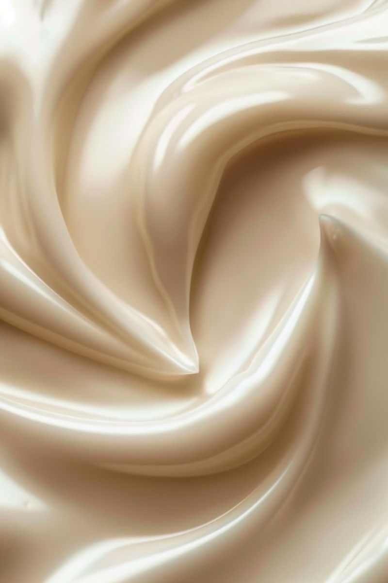 Silky cosmetic cream texture swirled in warm ivory tones